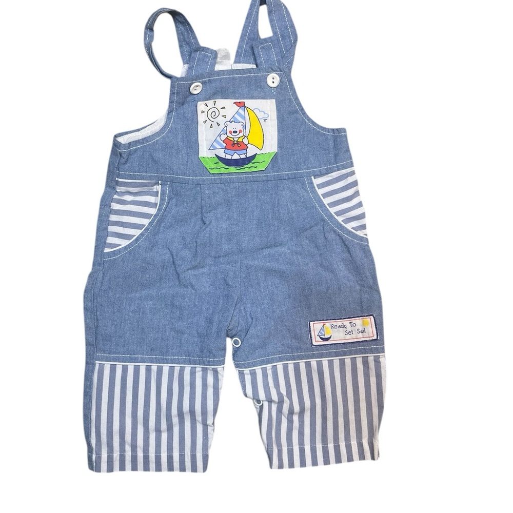 Sailor teddy bear vintage overalls